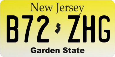 NJ license plate B72ZHG