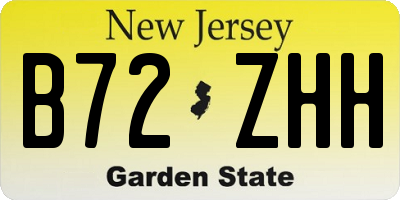 NJ license plate B72ZHH