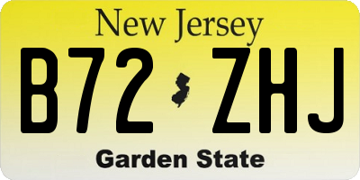 NJ license plate B72ZHJ