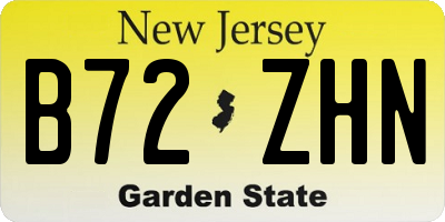 NJ license plate B72ZHN