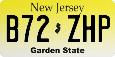 NJ license plate B72ZHP