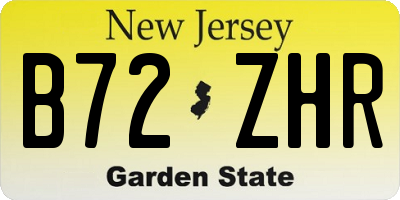 NJ license plate B72ZHR