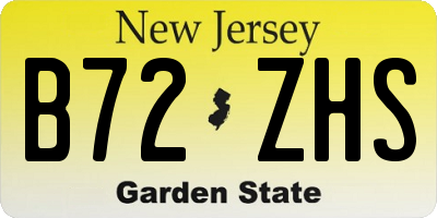 NJ license plate B72ZHS