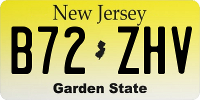NJ license plate B72ZHV