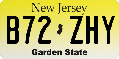 NJ license plate B72ZHY
