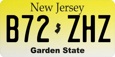 NJ license plate B72ZHZ