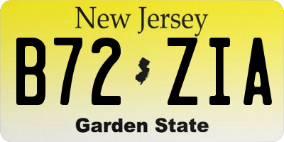 NJ license plate B72ZIA