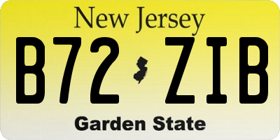 NJ license plate B72ZIB