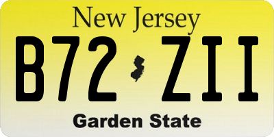 NJ license plate B72ZII
