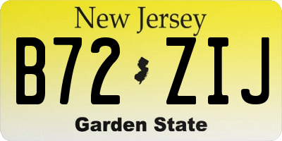 NJ license plate B72ZIJ