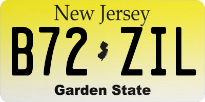 NJ license plate B72ZIL