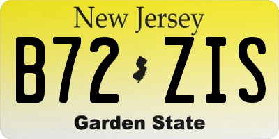 NJ license plate B72ZIS