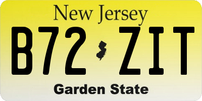 NJ license plate B72ZIT