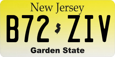 NJ license plate B72ZIV
