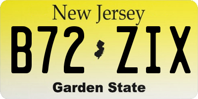 NJ license plate B72ZIX