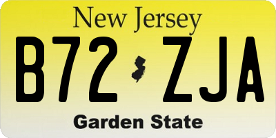 NJ license plate B72ZJA