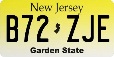 NJ license plate B72ZJE