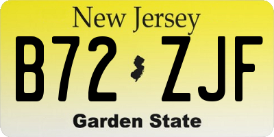 NJ license plate B72ZJF