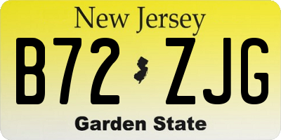 NJ license plate B72ZJG