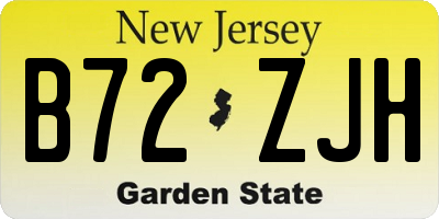 NJ license plate B72ZJH
