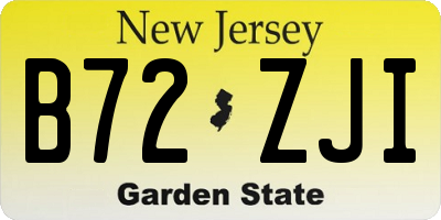 NJ license plate B72ZJI