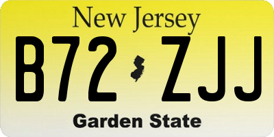 NJ license plate B72ZJJ