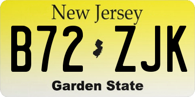 NJ license plate B72ZJK