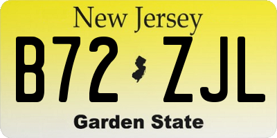 NJ license plate B72ZJL