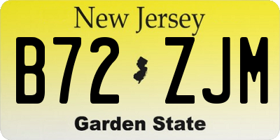 NJ license plate B72ZJM