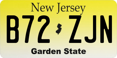 NJ license plate B72ZJN