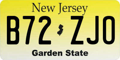 NJ license plate B72ZJO