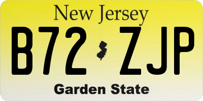 NJ license plate B72ZJP