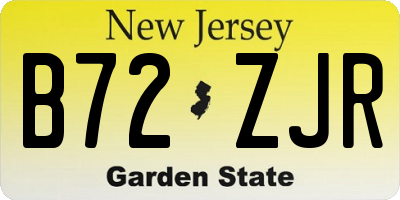 NJ license plate B72ZJR