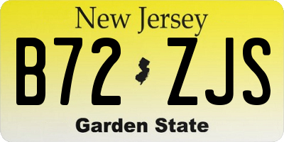 NJ license plate B72ZJS