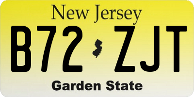NJ license plate B72ZJT