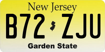 NJ license plate B72ZJU