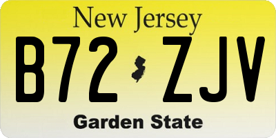 NJ license plate B72ZJV