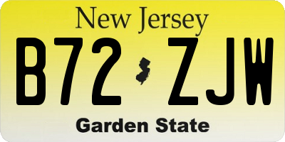 NJ license plate B72ZJW