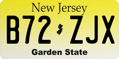 NJ license plate B72ZJX