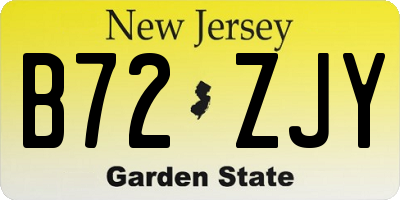 NJ license plate B72ZJY