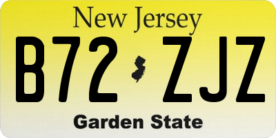 NJ license plate B72ZJZ