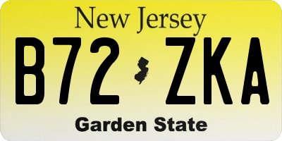 NJ license plate B72ZKA