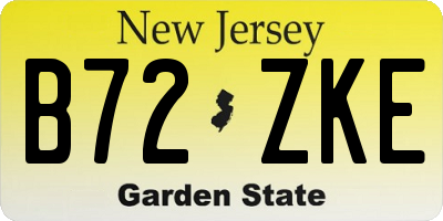 NJ license plate B72ZKE