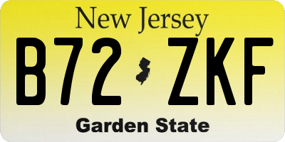NJ license plate B72ZKF