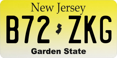 NJ license plate B72ZKG