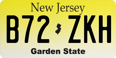 NJ license plate B72ZKH