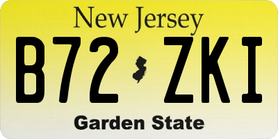 NJ license plate B72ZKI