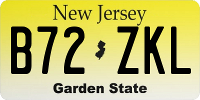 NJ license plate B72ZKL