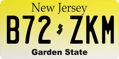 NJ license plate B72ZKM