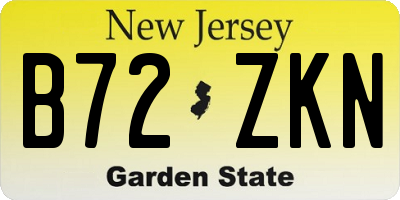 NJ license plate B72ZKN